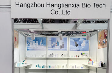 Hangzhou Hangtianxia Bio Tech Co., Ltd. Booth Showcasing Airless Pumps And Cosmetic Packaging