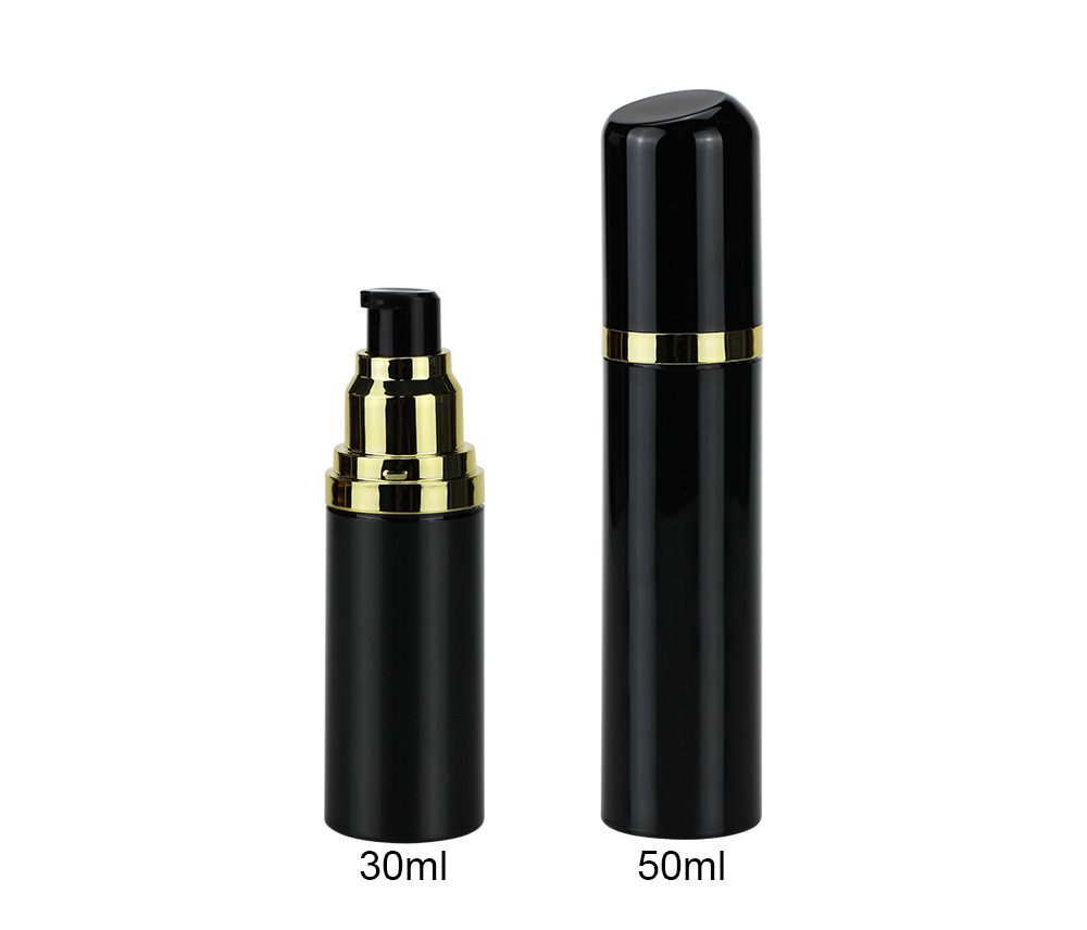 30ml 50ml Airless Bottle Gold and Black