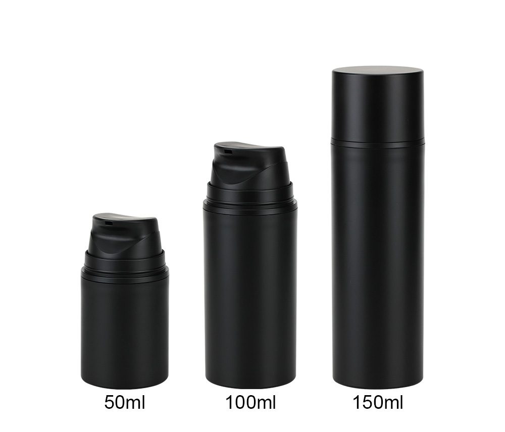 50ml 100ml 150ml Matte Black Airless Bottle